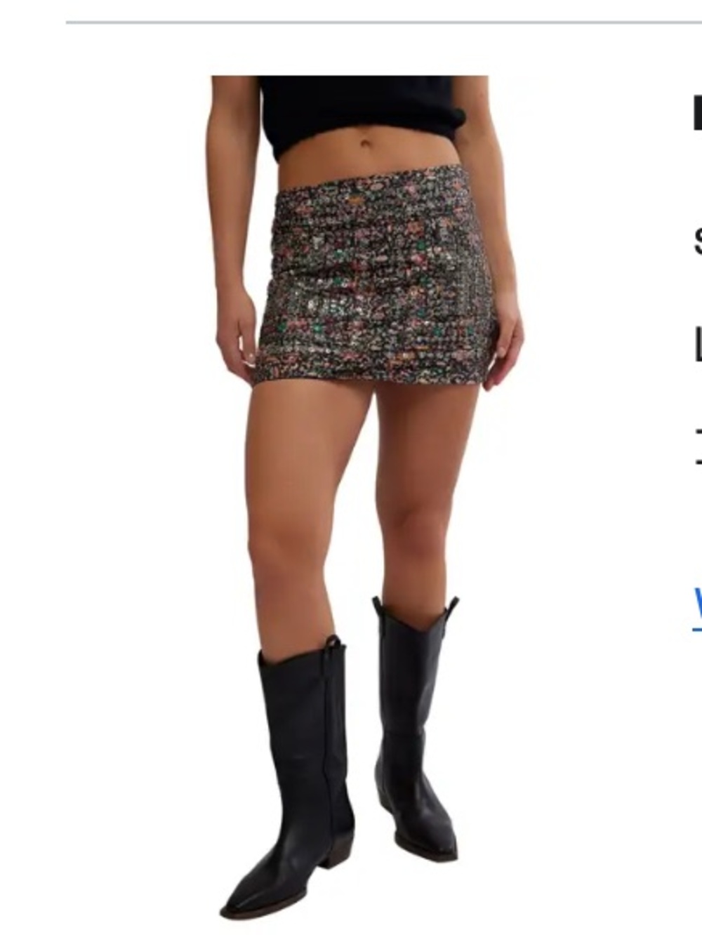 Floral Mini Skirt - Black Multicolor